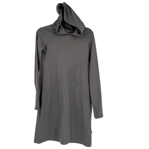 Betabrand Red Eye Travel Dress Gray Hooded Stetch Vacation Size XS - Picture 2 of 16